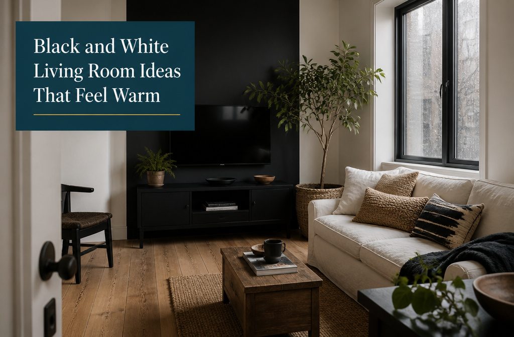12 Black and White Living Room Ideas That Feel Warm