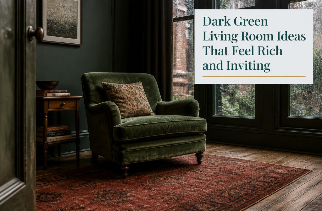 15 Dark Green Living Room Ideas That Feel Rich and Inviting